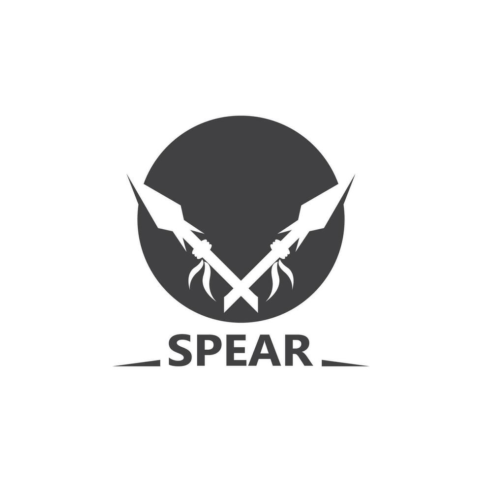 Spear logo and symbol vector design illustration