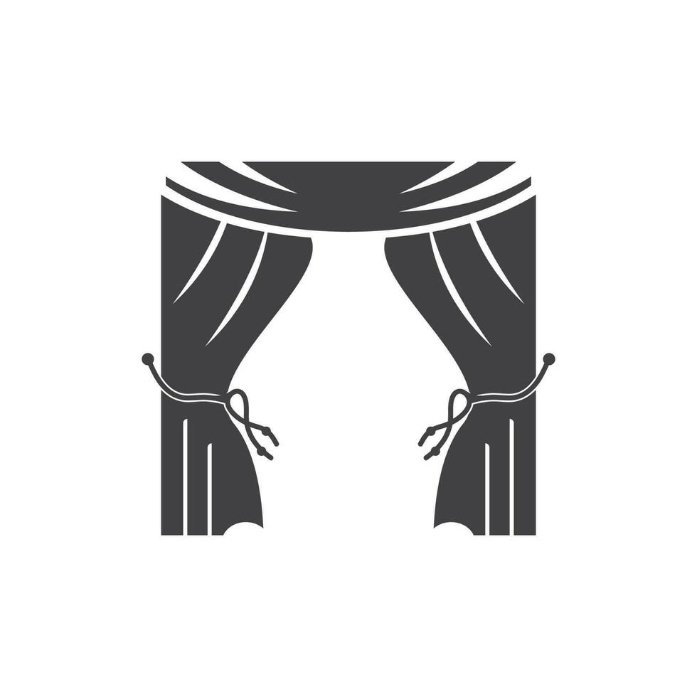 Curtain Window Room  curtains  furniture logo vector template illustration