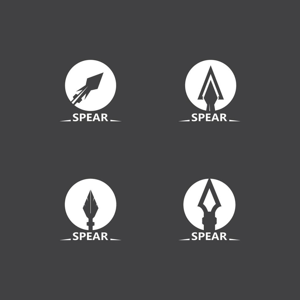 Spear logo and symbol vector design illustration