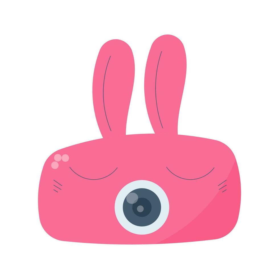 photography day rabbit toy camera element icon vector