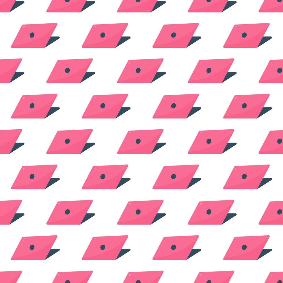 laptop pink work online computer elements pattern vector
