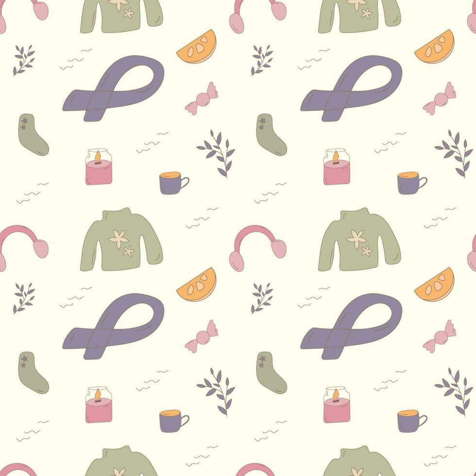 cozy elements warm safe light elements pattern vector