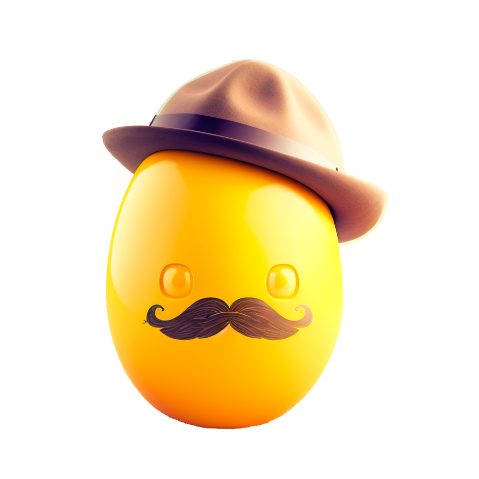 Retro Easter Egg With Hat Emoji Illustration png