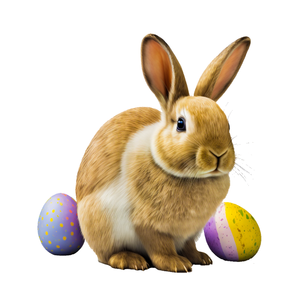 Cute Easter bunny with Easter egg png