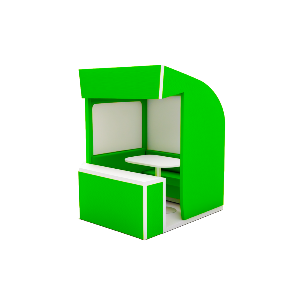 Close up on booth exhibition in 3d rendering isolated png