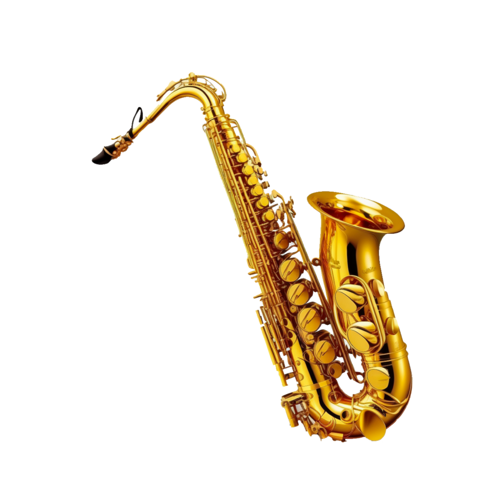 saxofone isolado em transparente generativo ai png