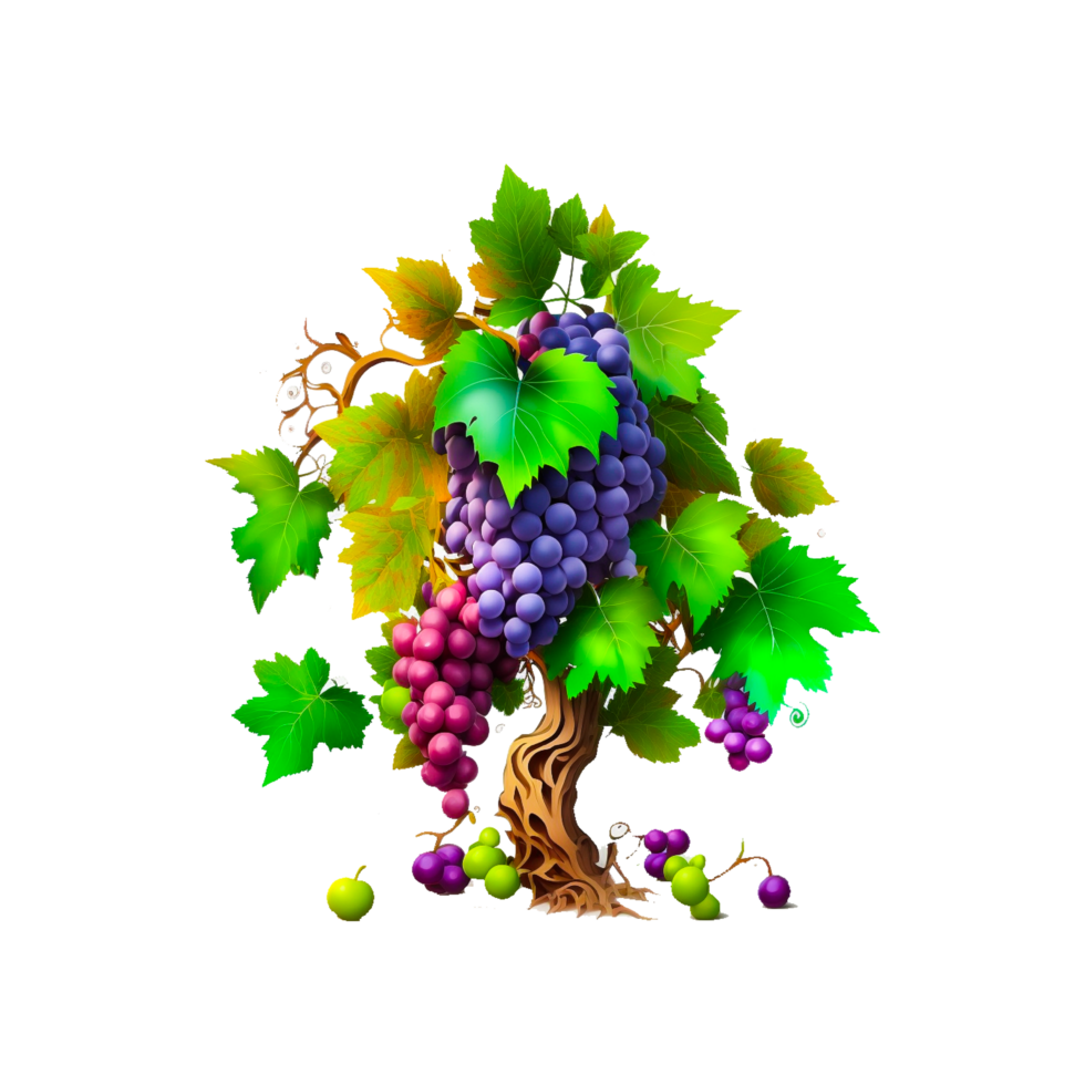 Bunch of grapes on transparent background free png