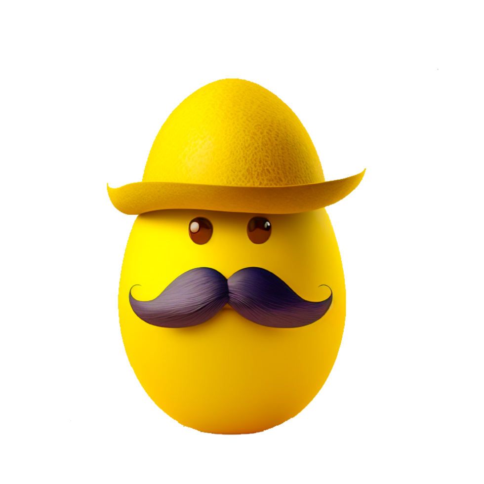 Retro Easter Egg With Hat Emoji Illustration png