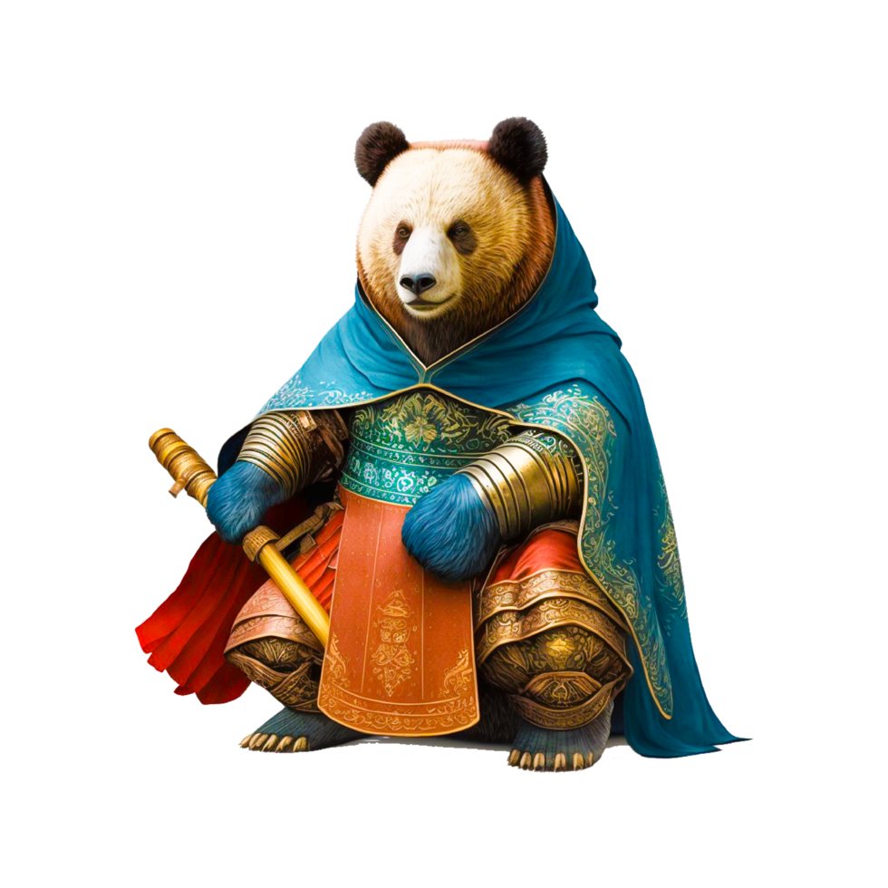 Panda guerrier conception png génératif ai