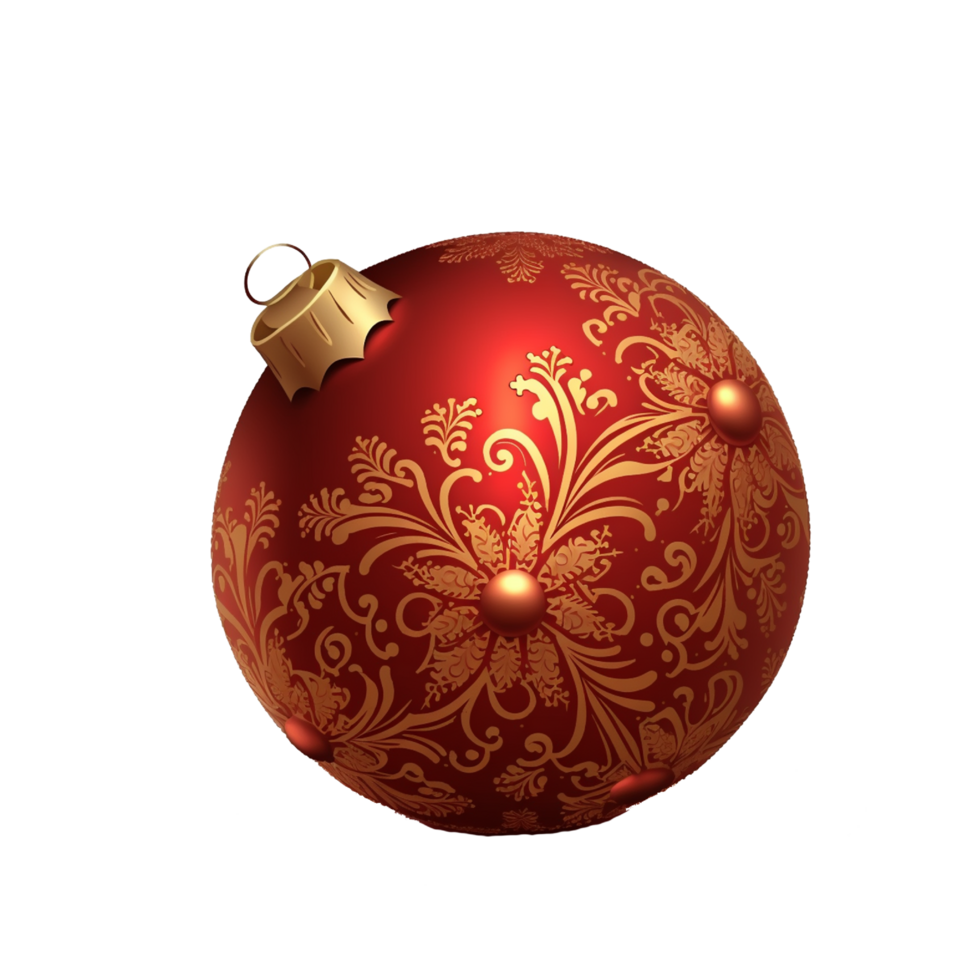 Red christmas decoration ball png