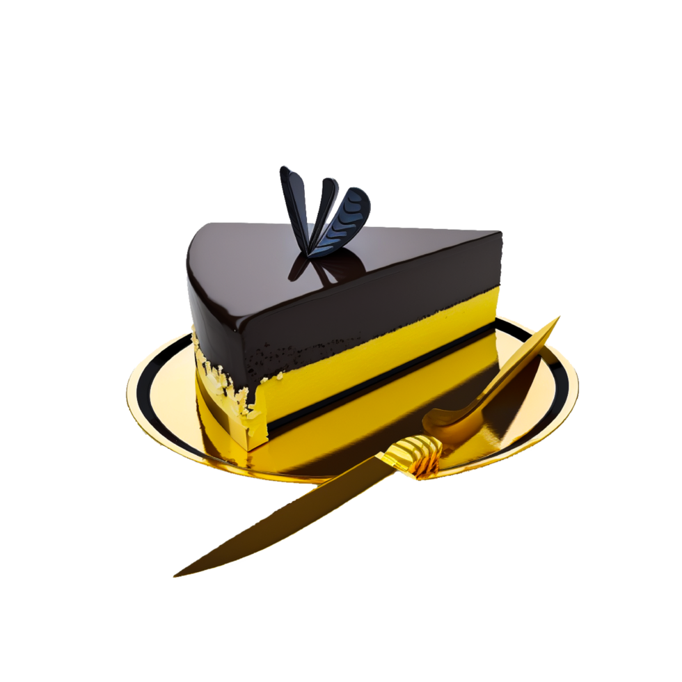 Chocolate cake with knife png