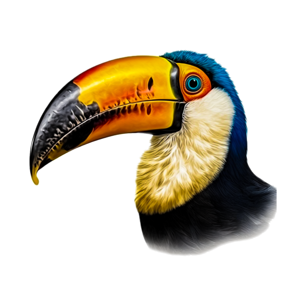 Illustration realistic toucan on transparent png