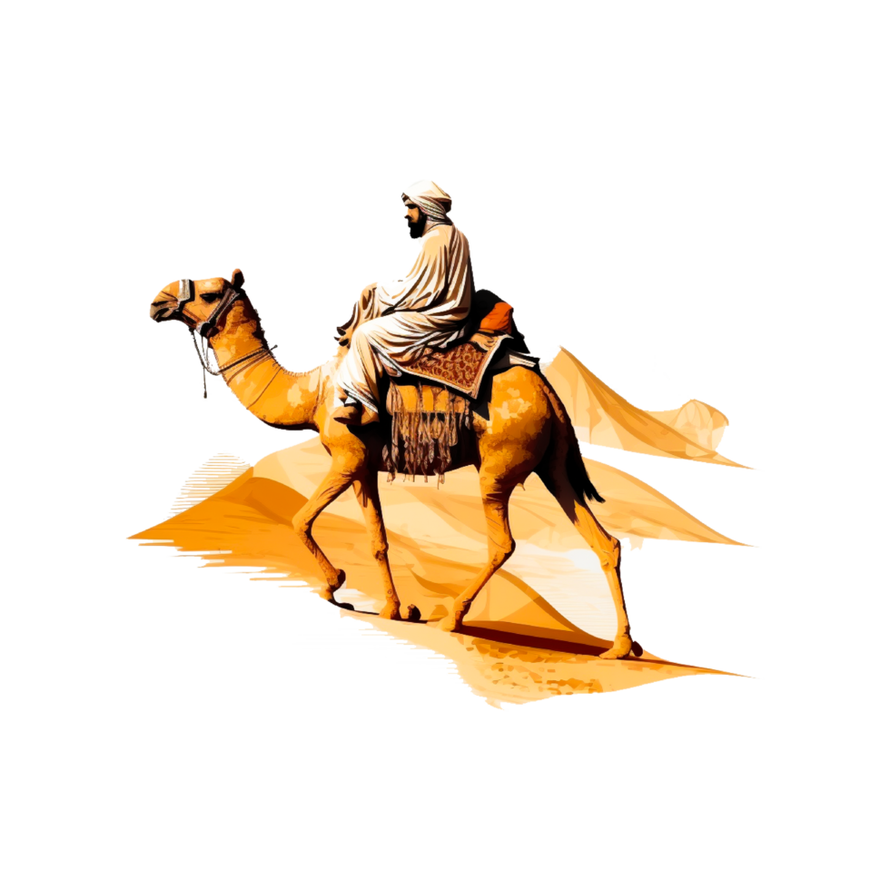 Camel riding png generative ai