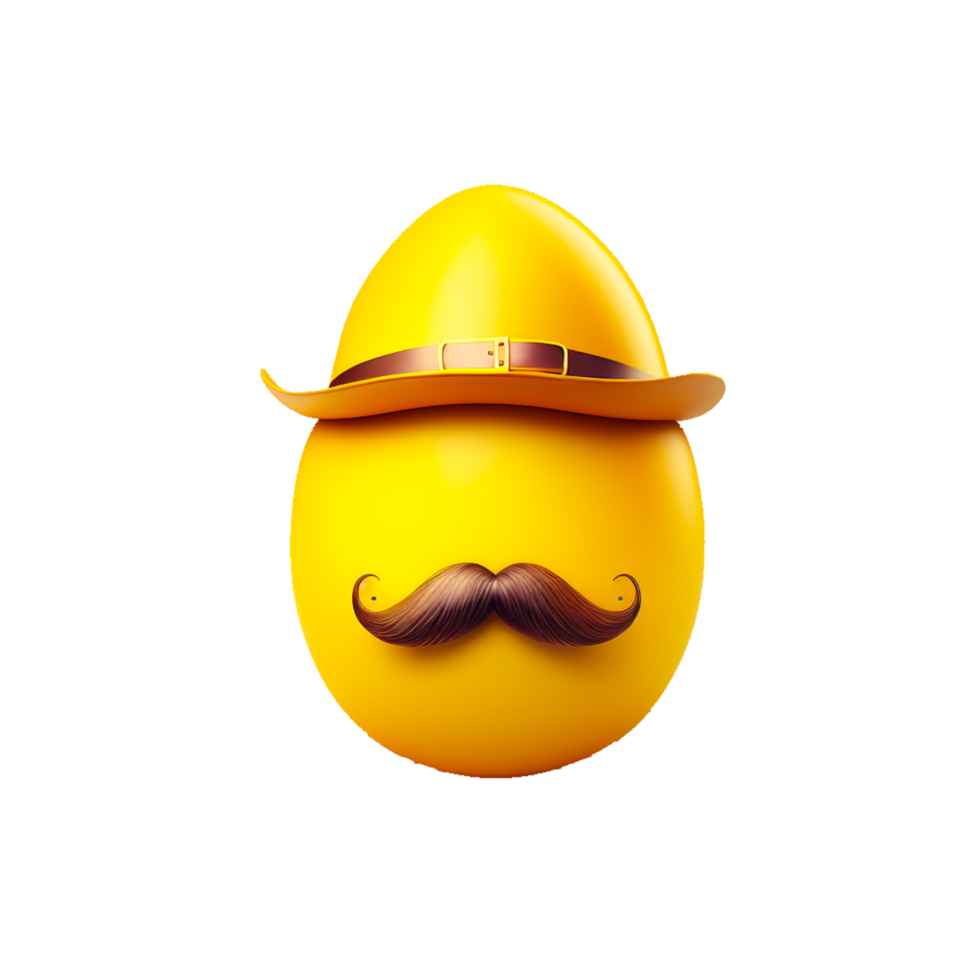 Retro Easter Egg With Hat Emoji Illustration png