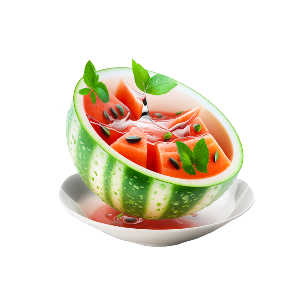 Watermelon and slice isolated free png
