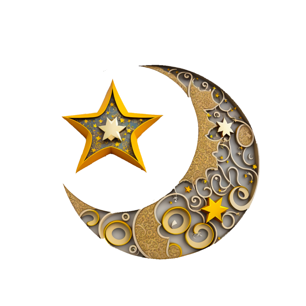 eid mubarak lune png génératif ai