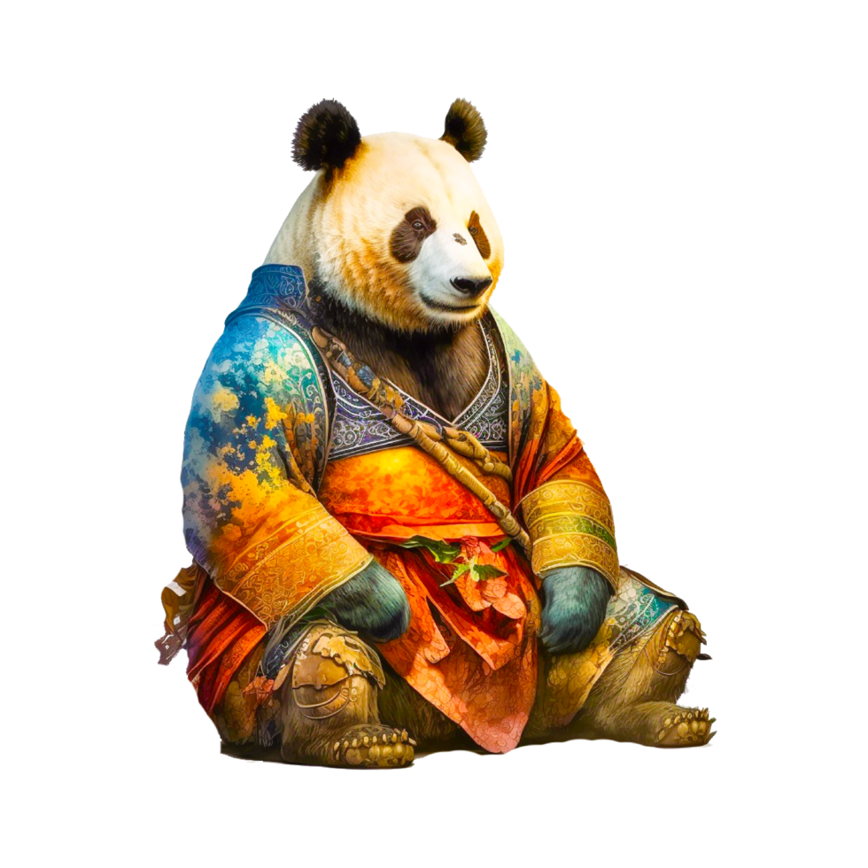 Panda guerrier conception png génératif ai