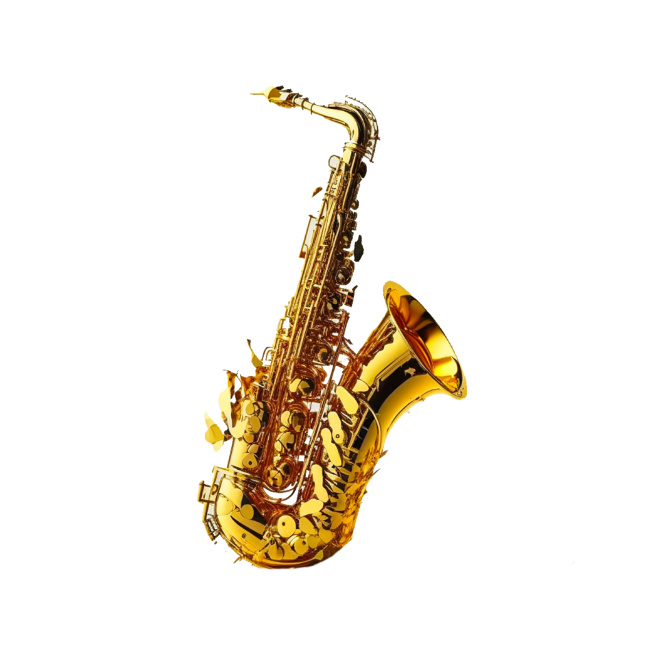 saxophone isolé sur transparent génératif ai png