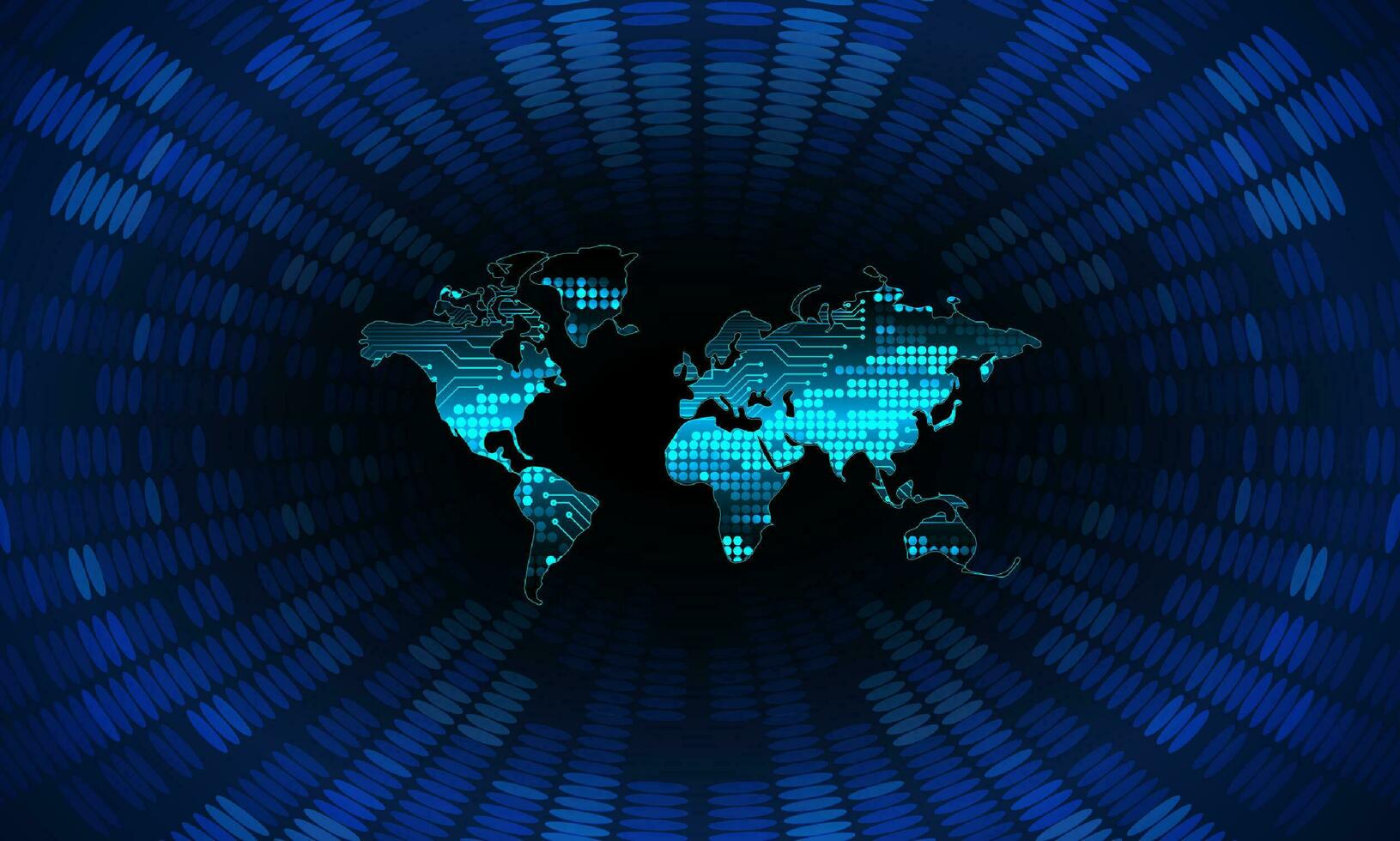 Modern Cybersecurity Technology Background with world map vector
