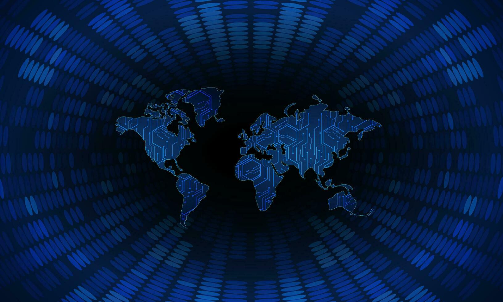 Modern Cybersecurity Technology Background with world map vector