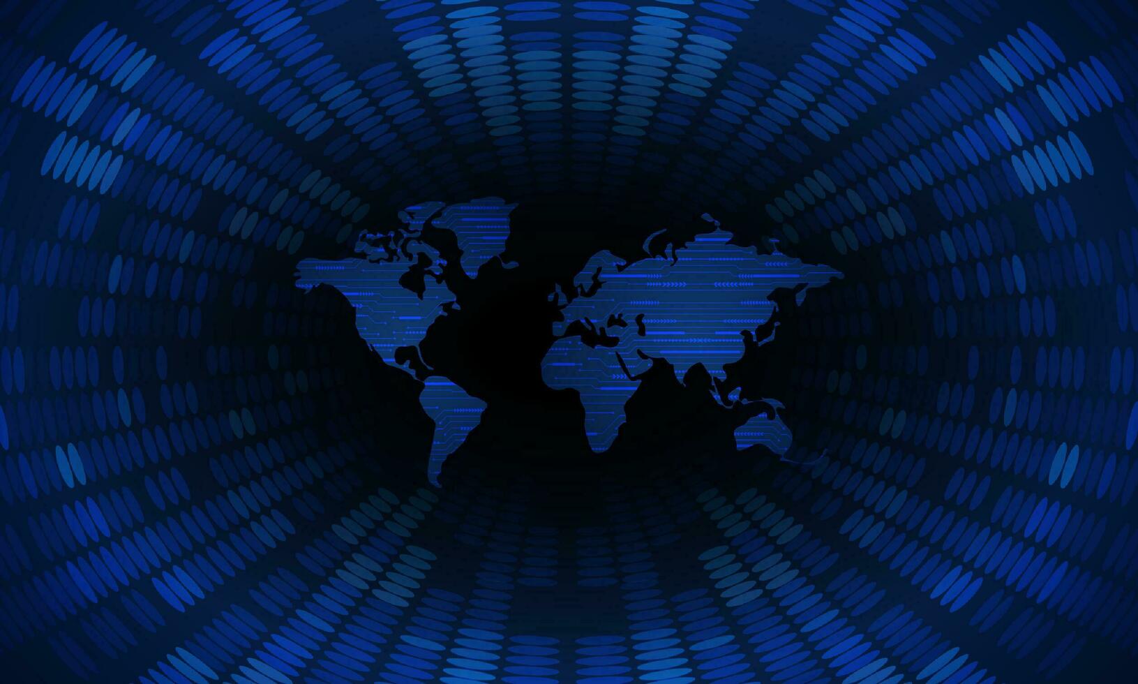 Modern Cybersecurity Technology Background with world map vector