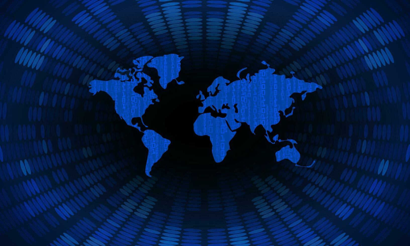 Modern Cybersecurity Technology Background with world map vector