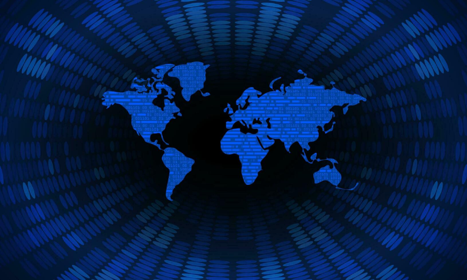 Modern Cybersecurity Technology Background with world map vector