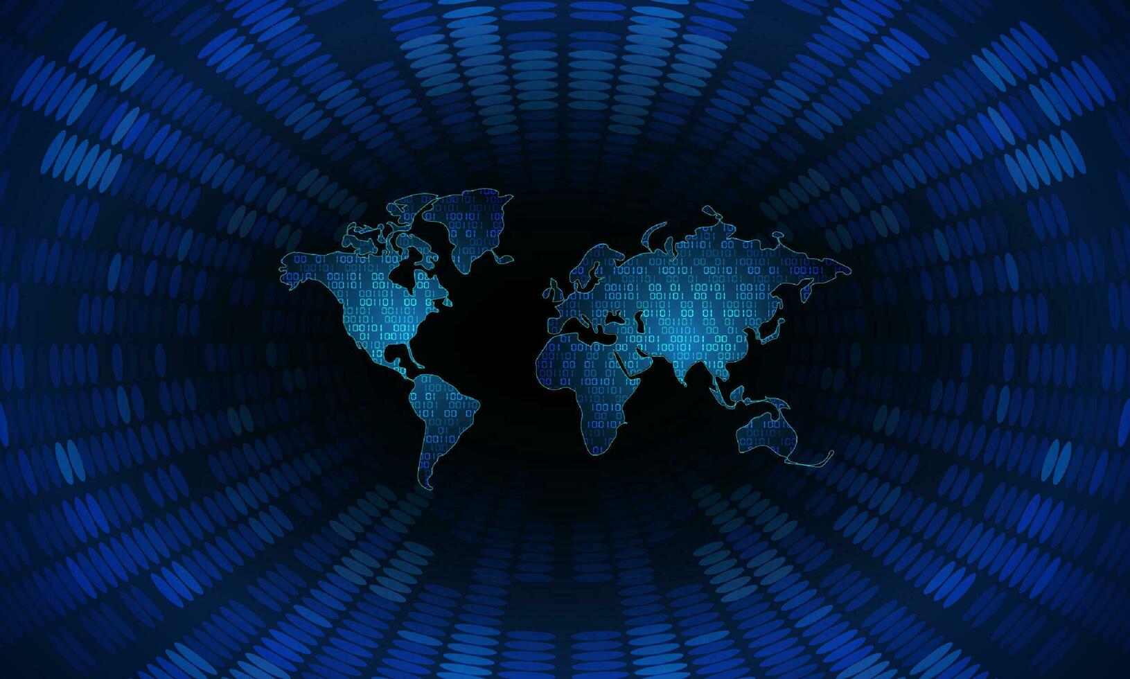 Modern Cybersecurity Technology Background with world map vector