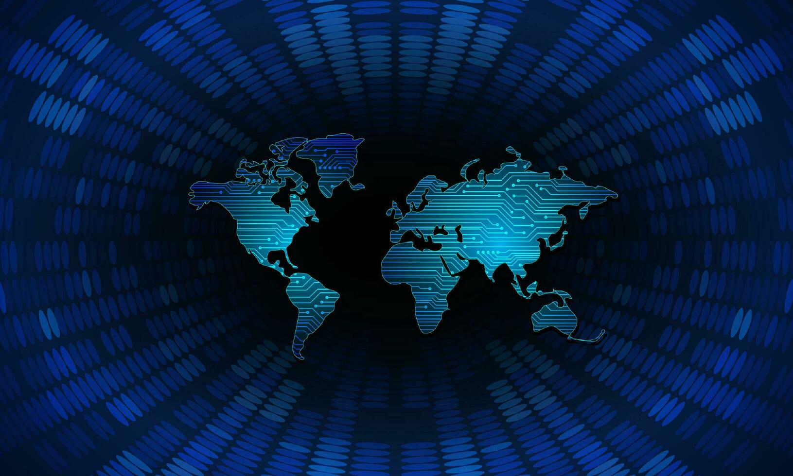 Modern Cybersecurity Technology Background with world map vector