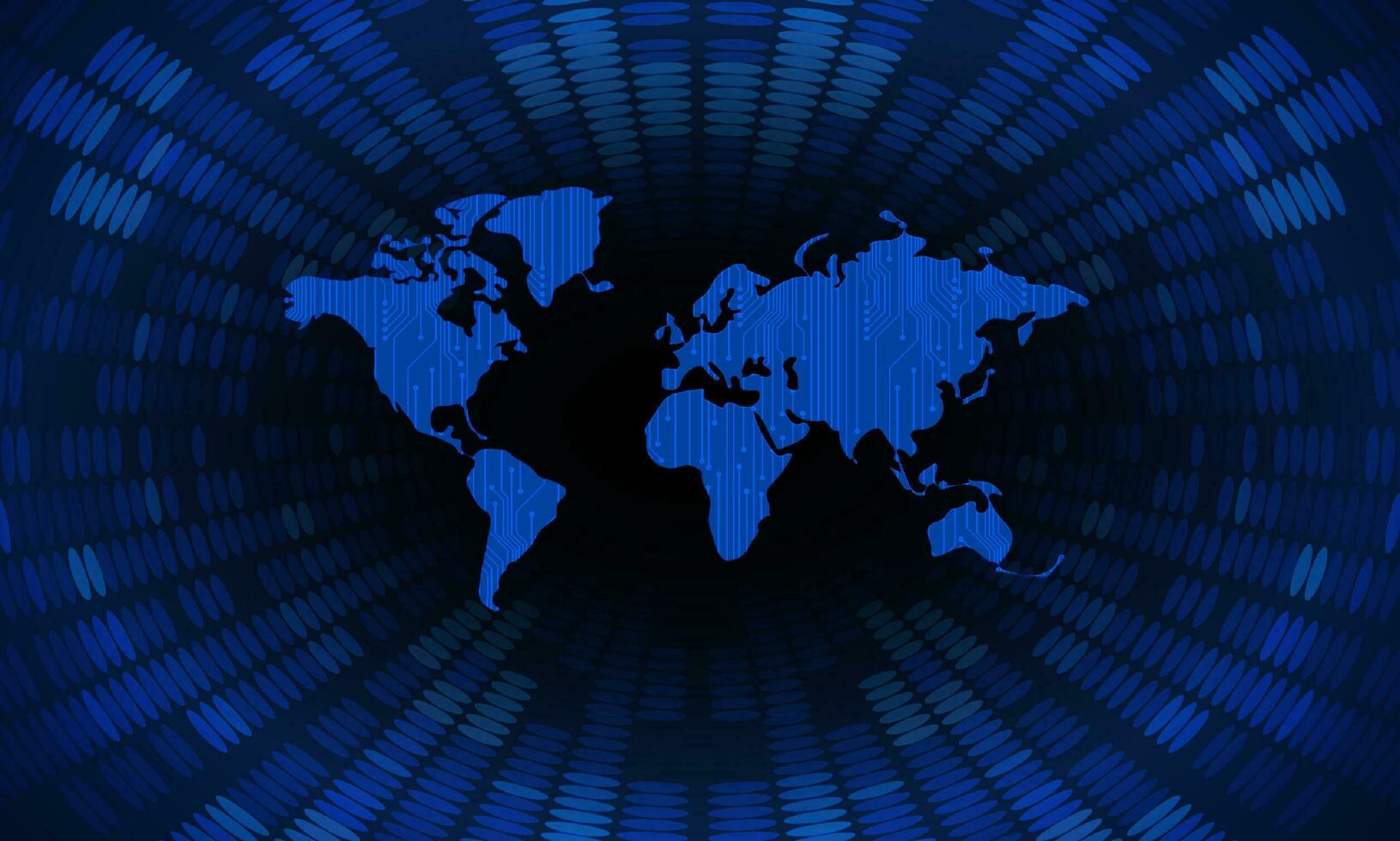 Modern Cybersecurity Technology Background with world map vector