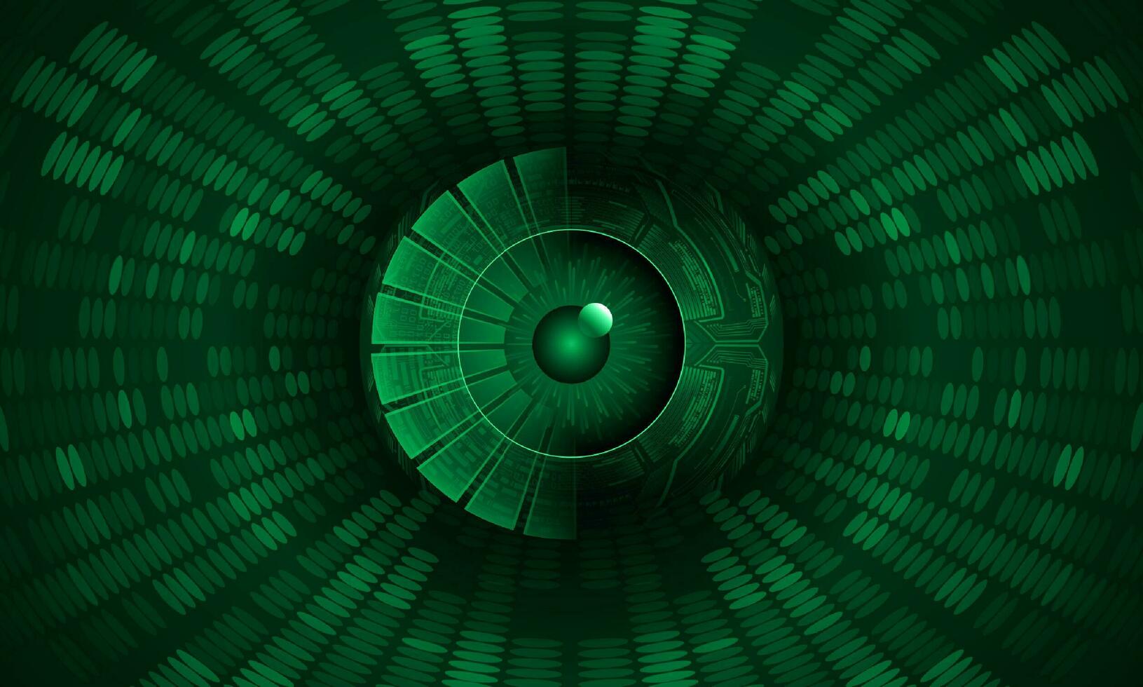 Modern Holographic Eye on Technology Background vector