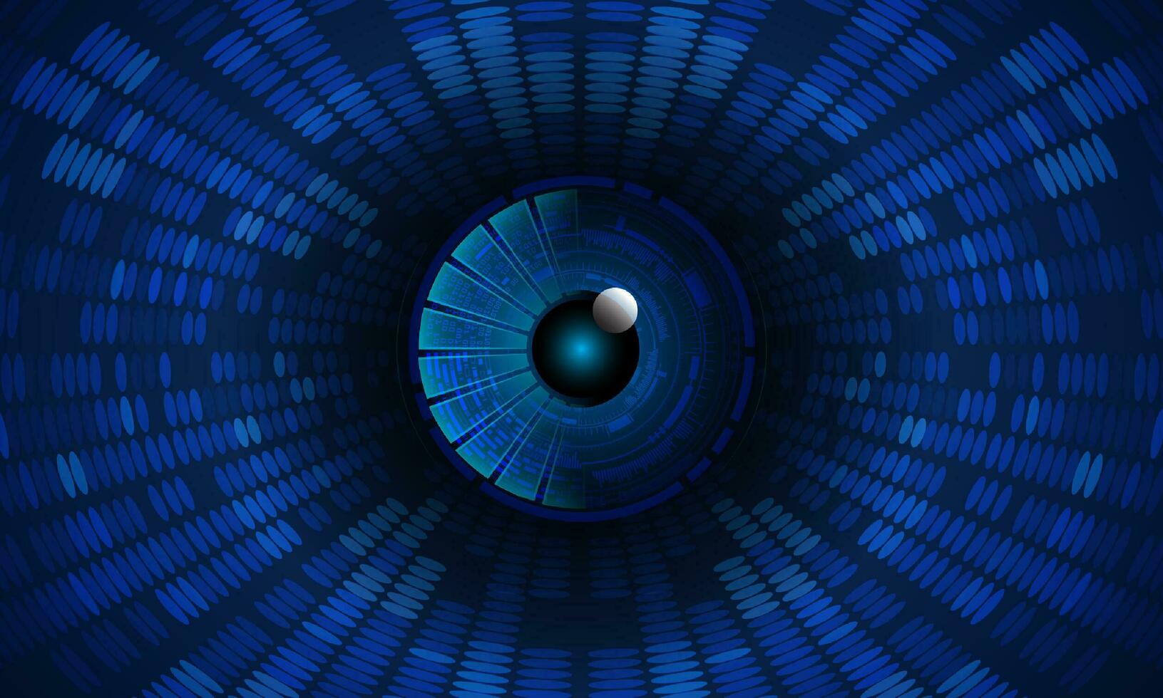 Modern Holographic Eye on Technology Background vector