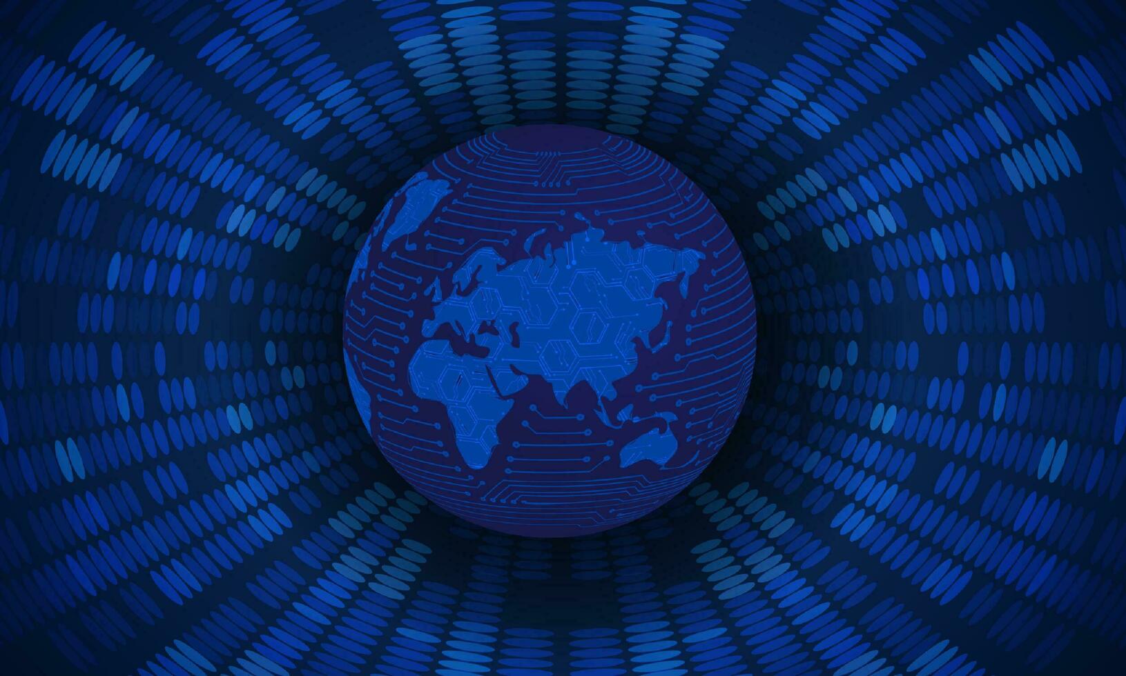 Modern Cybersecurity Technology Background with Blue Globe vector