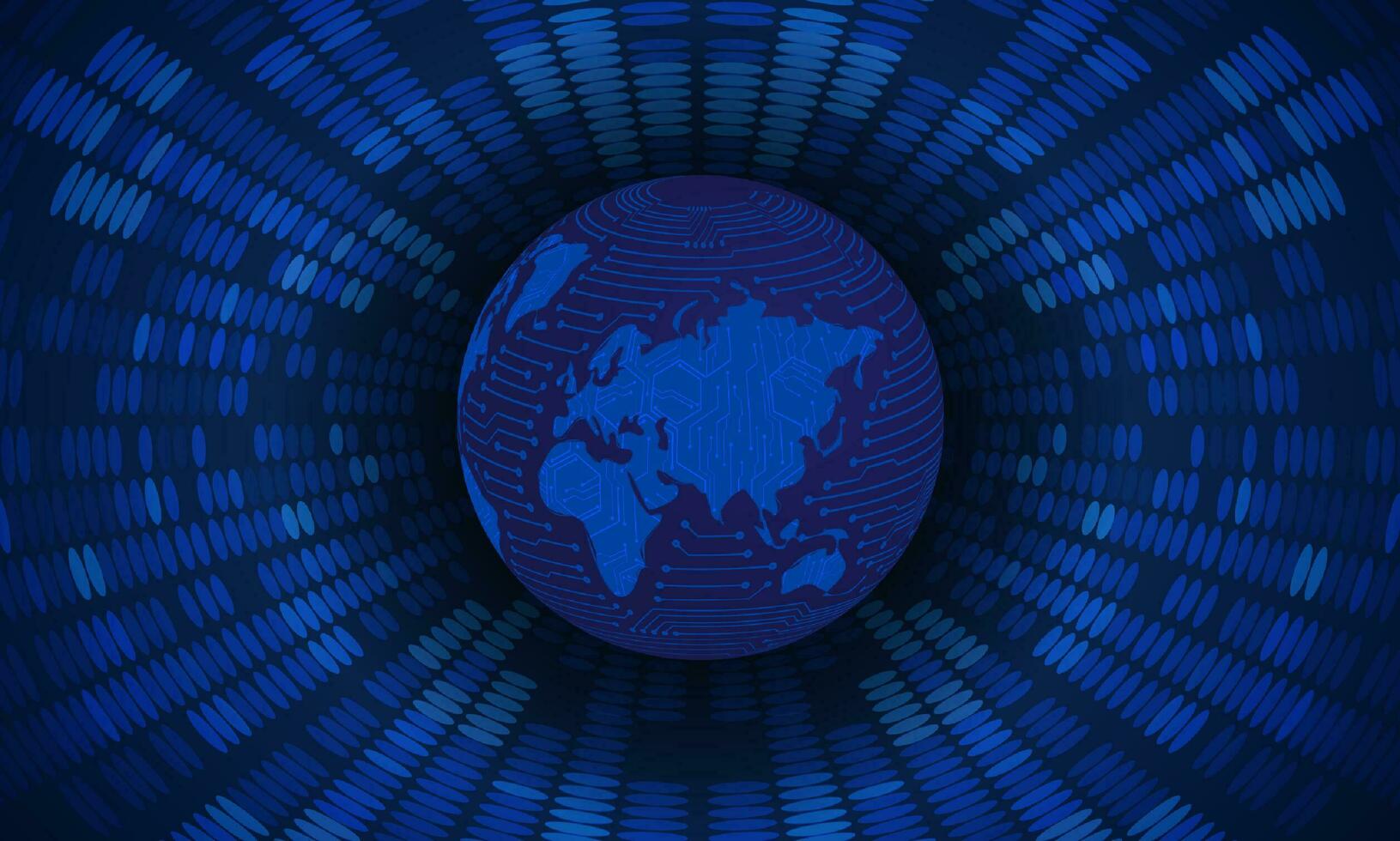 Modern Cybersecurity Technology Background with Blue Globe vector