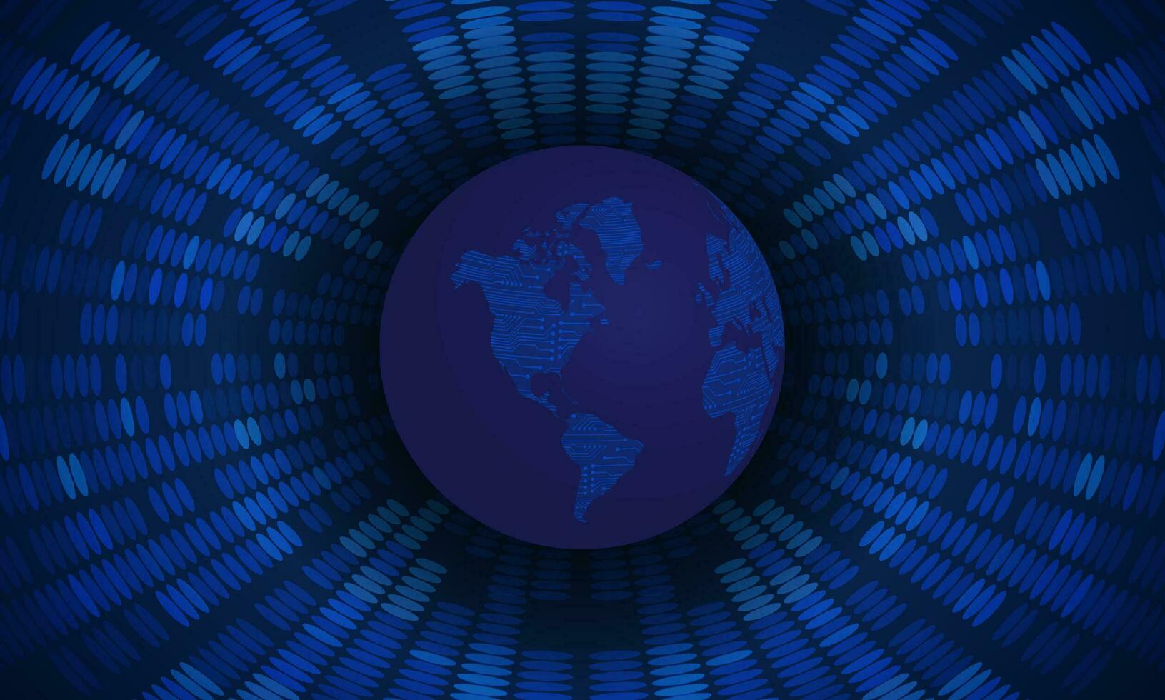 Modern Cybersecurity Technology Background with Blue Globe vector