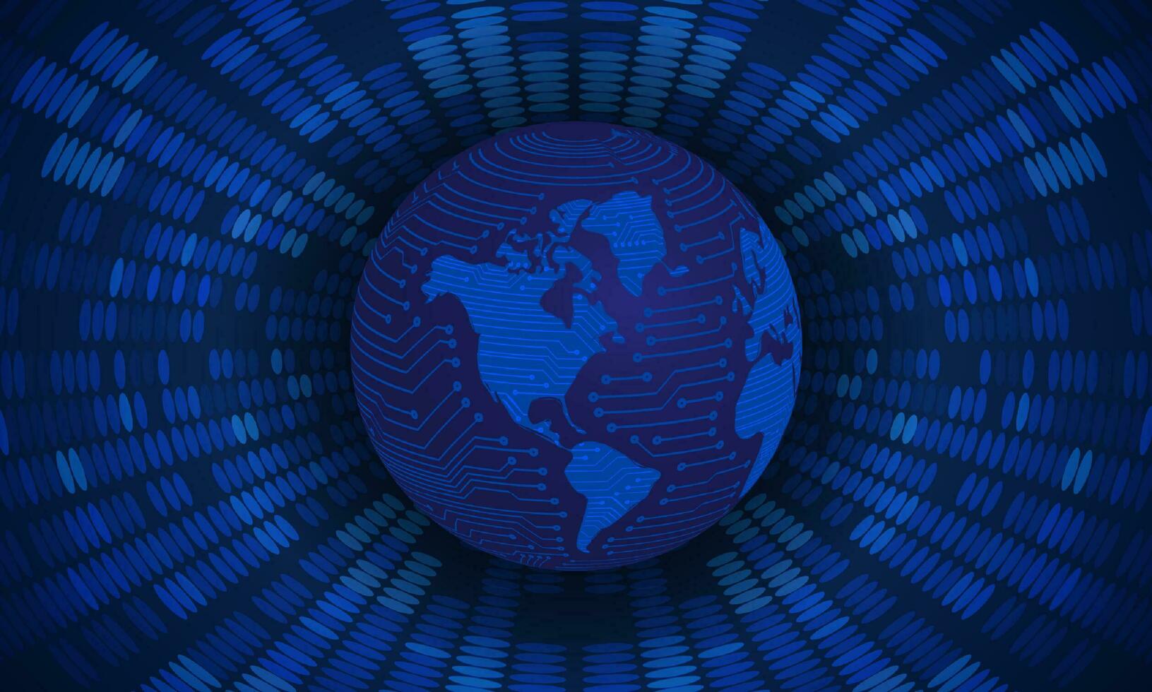 Modern Cybersecurity Technology Background with Blue Globe vector