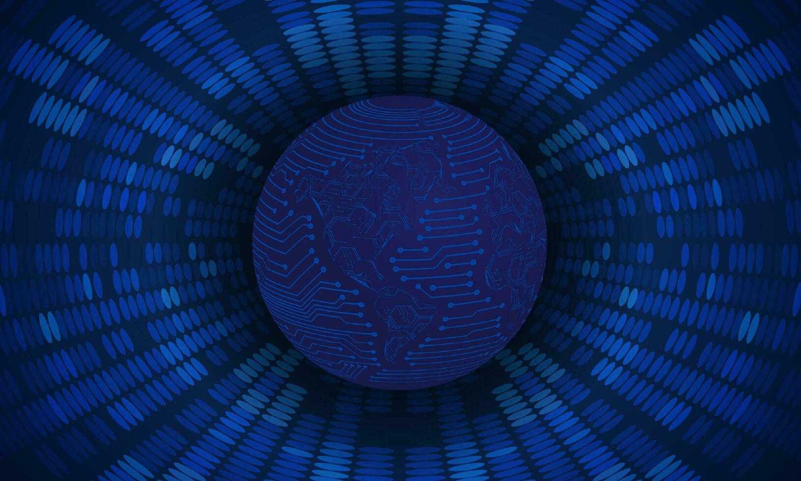 Modern Cybersecurity Technology Background with Blue Globe vector