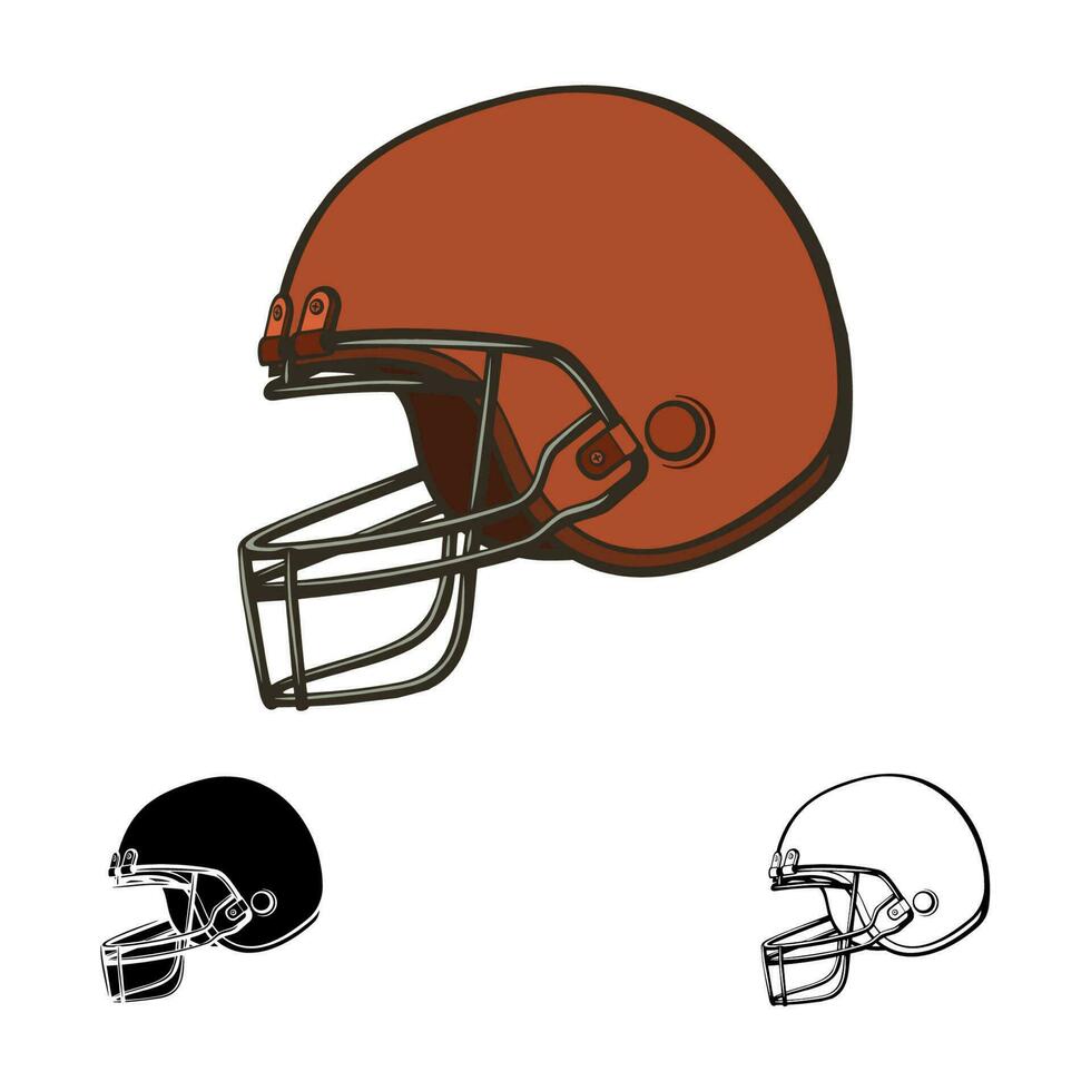 Football Helmet Logo Color and Monochrome Sport Design 24598633 Vector