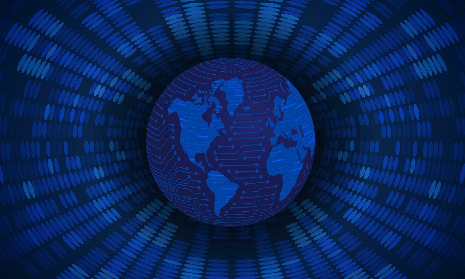 Modern Holographic Globe on Technology Background vector
