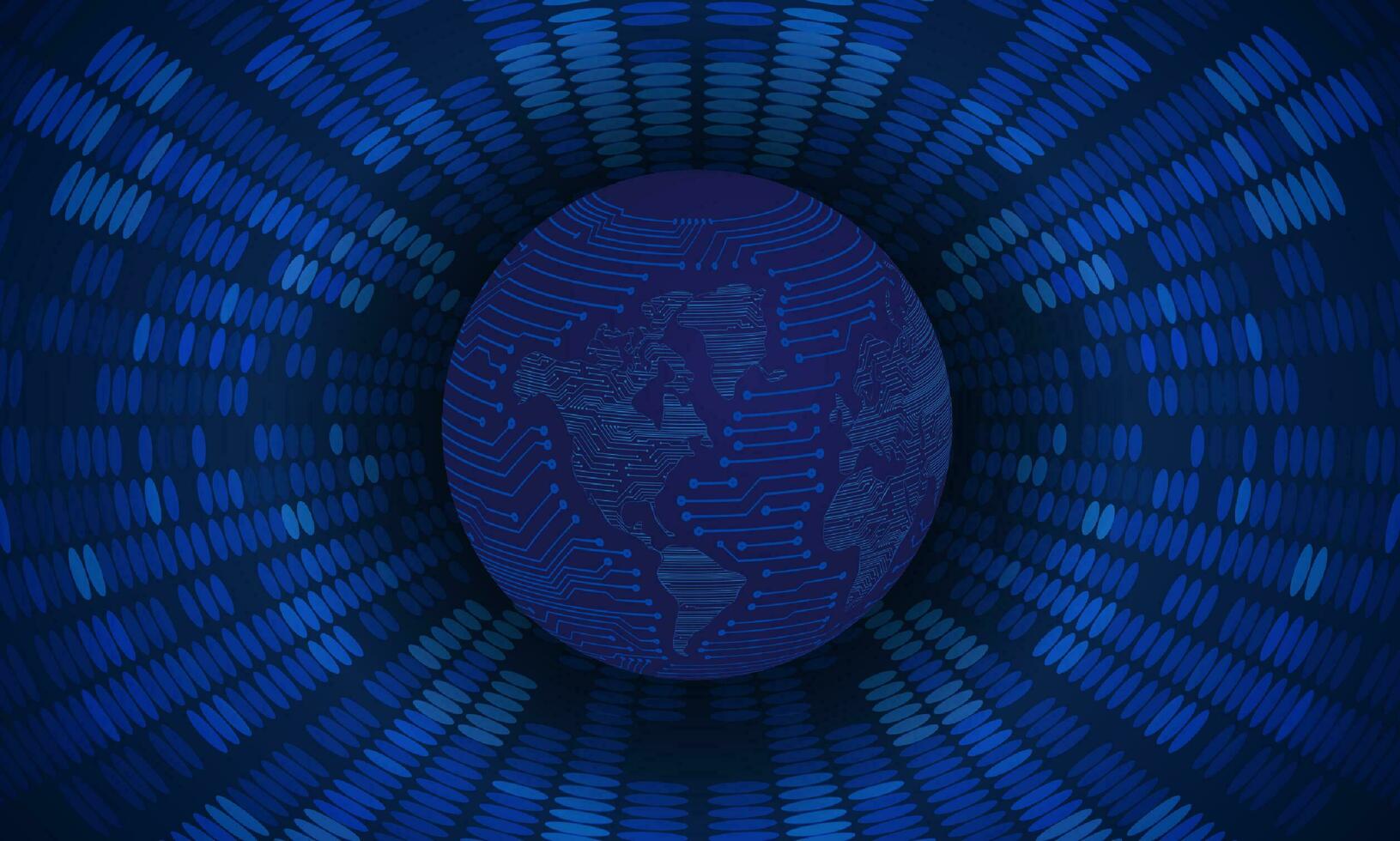 Modern Holographic Globe on Technology Background vector