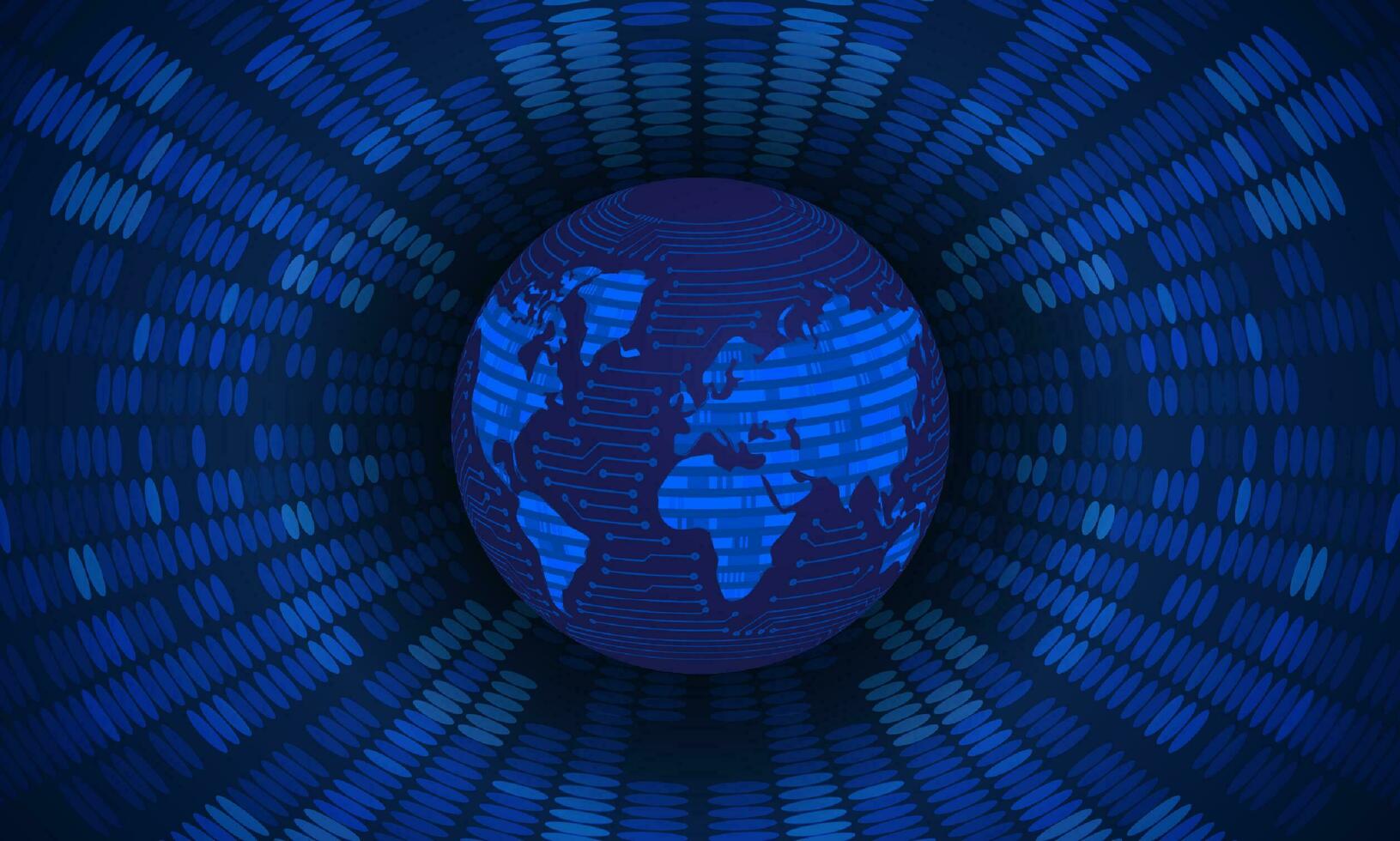 Modern Holographic Globe on Technology Background vector