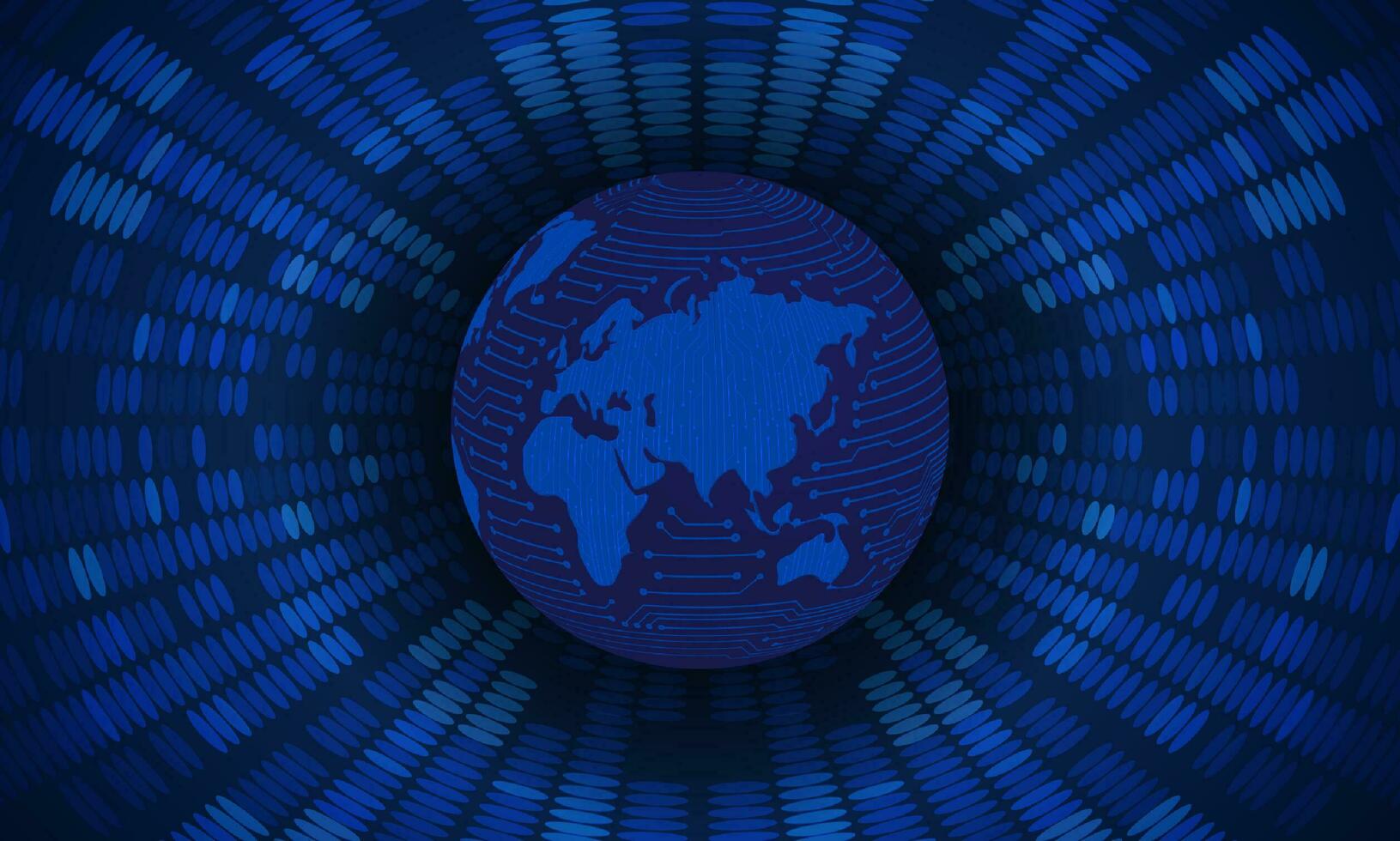 Modern Holographic Globe on Technology Background vector