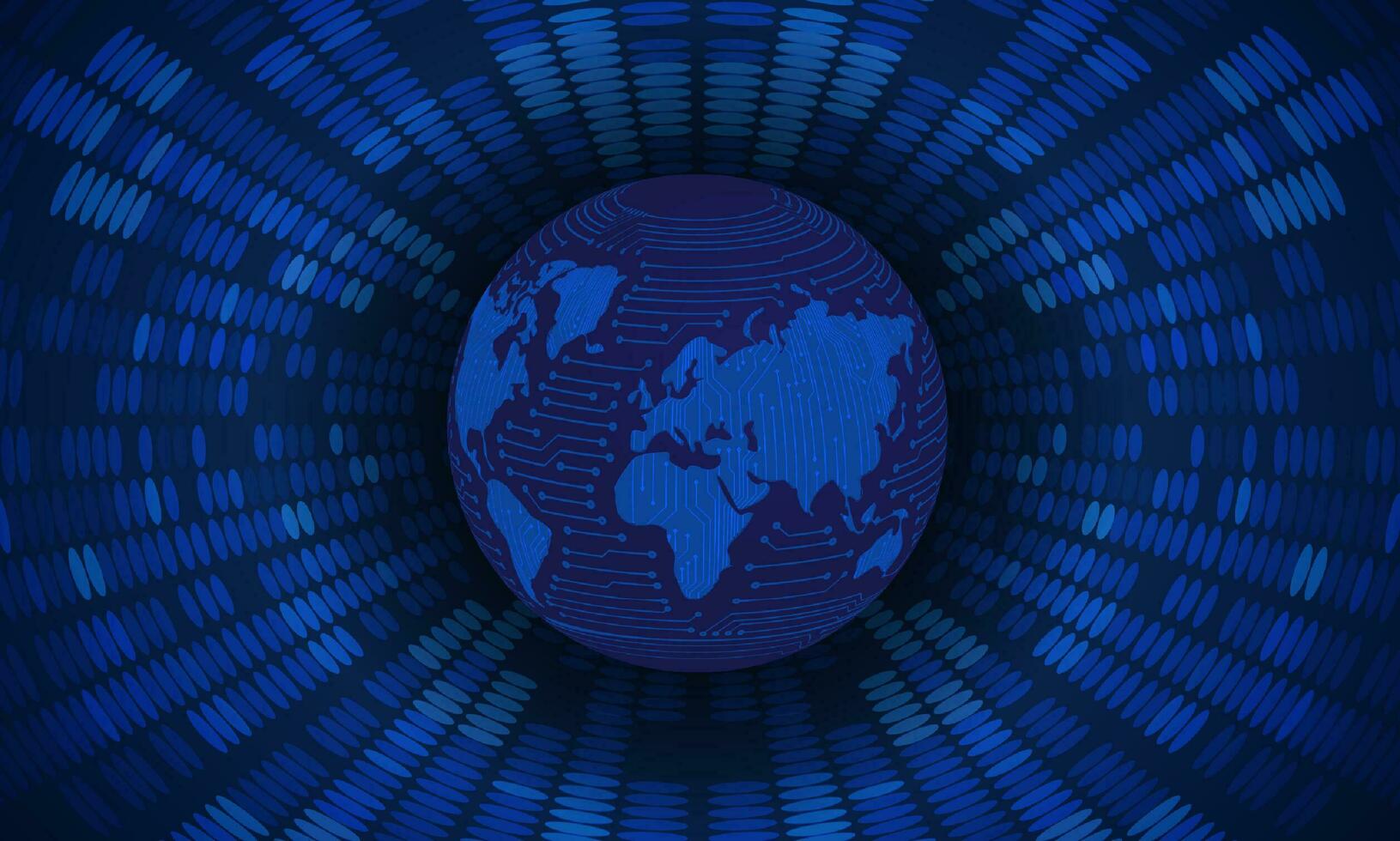 Modern Holographic Globe on Technology Background vector
