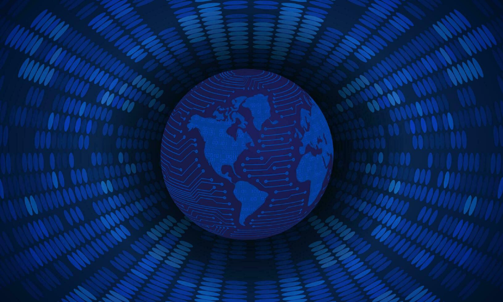 Modern Holographic Globe on Technology Background vector