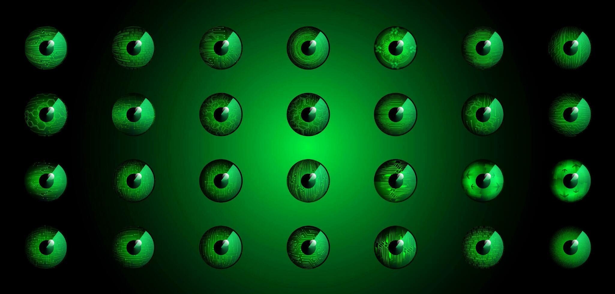 Modern Technology Icon Pack with Eyes vector