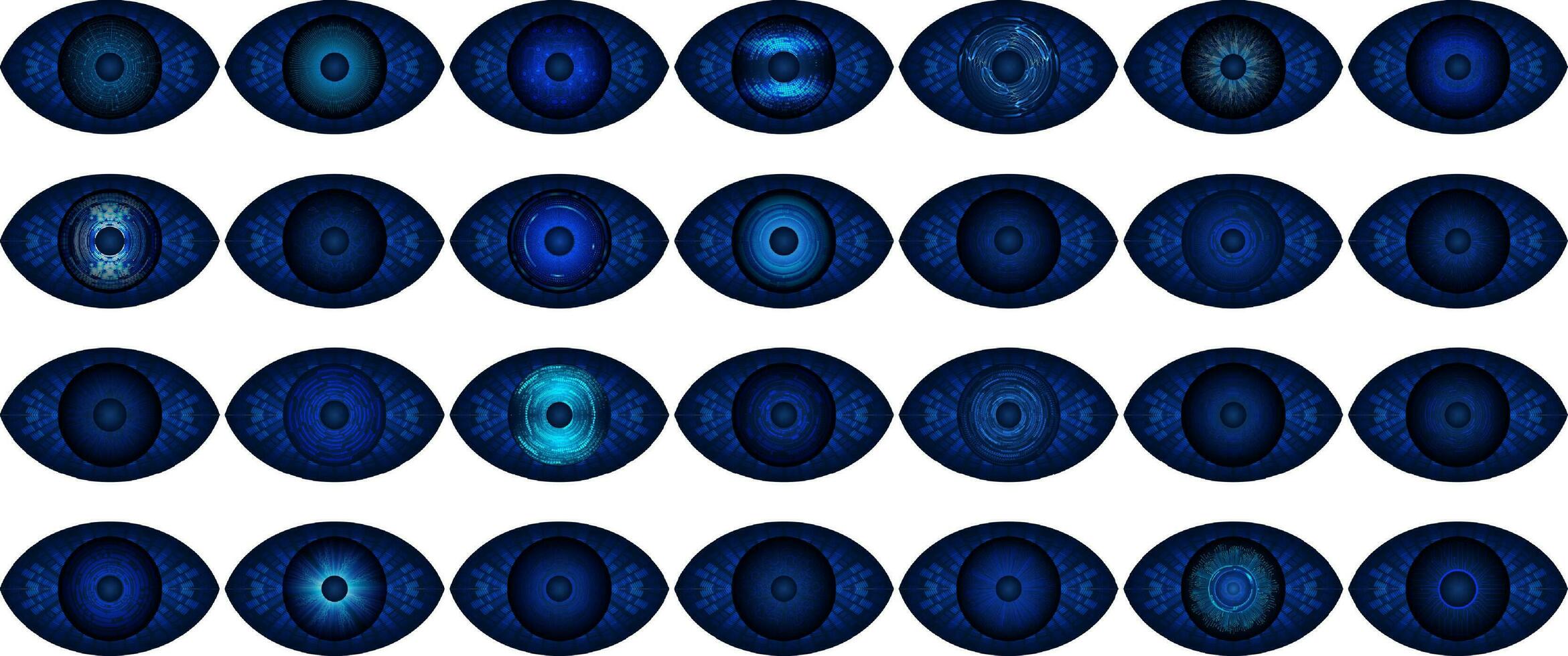 Modern Technology Icon Pack with Eyes vector