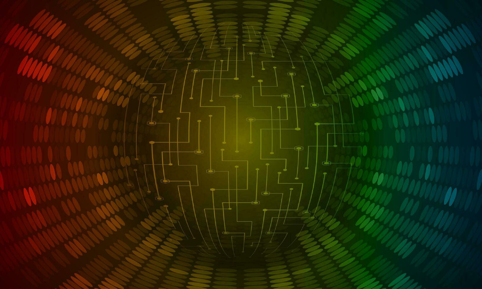 Modern Holographic Globe on Technology Background vector