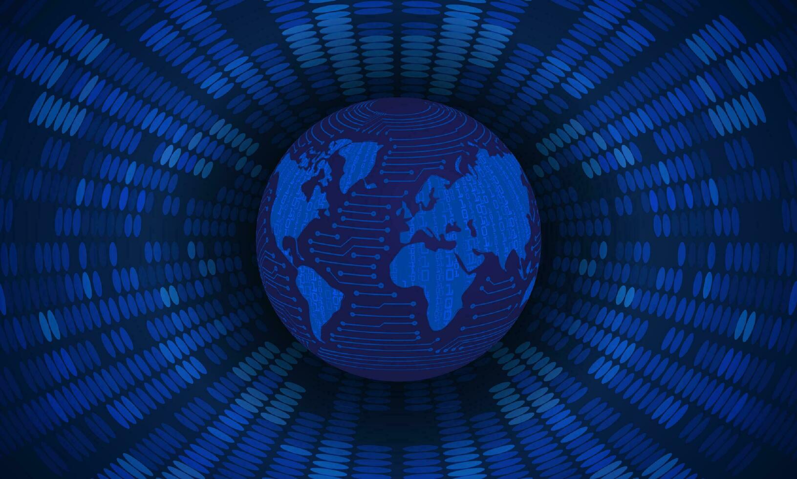 Modern Holographic Globe on Technology Background vector