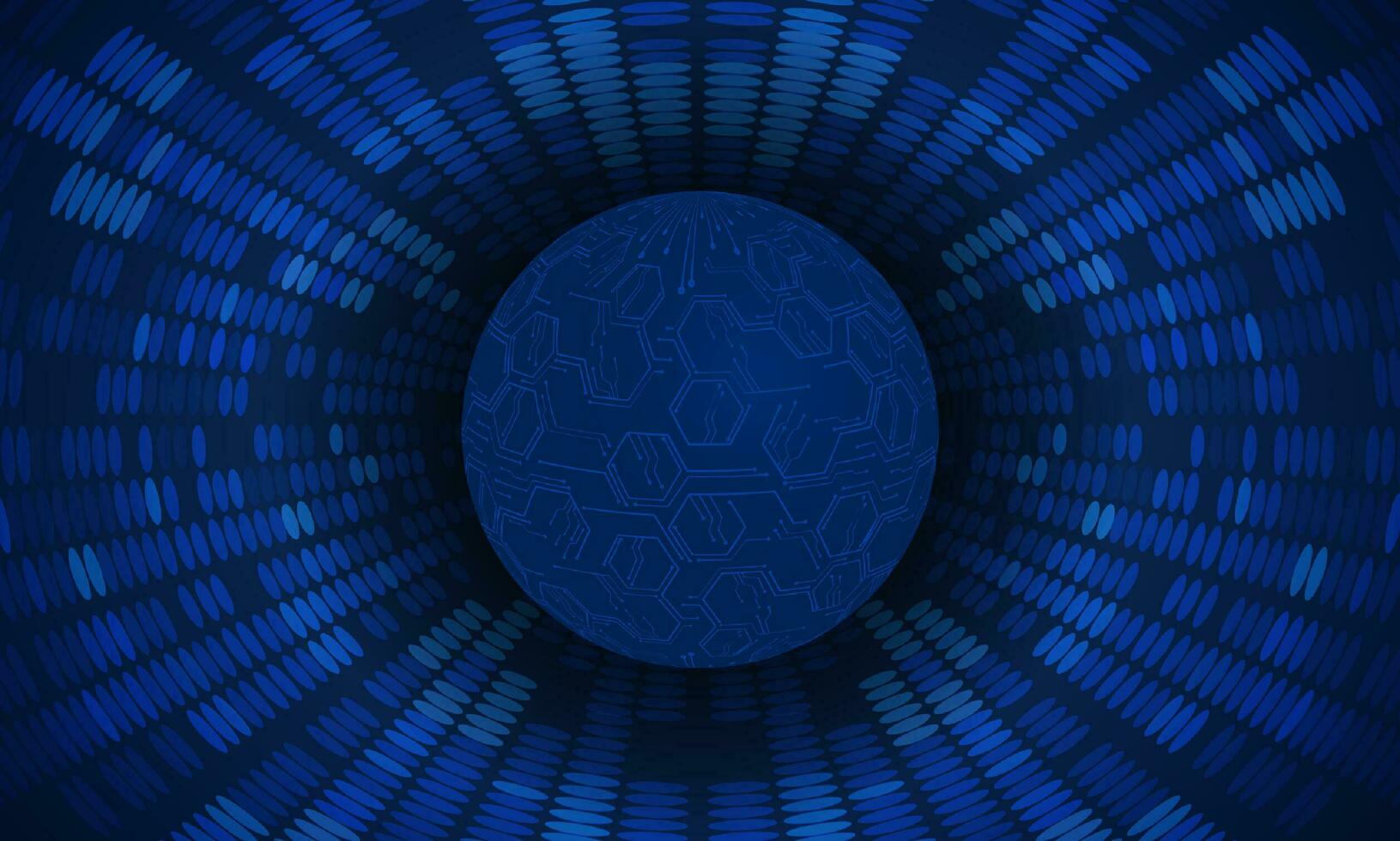 Modern Holographic Globe on Technology Background vector