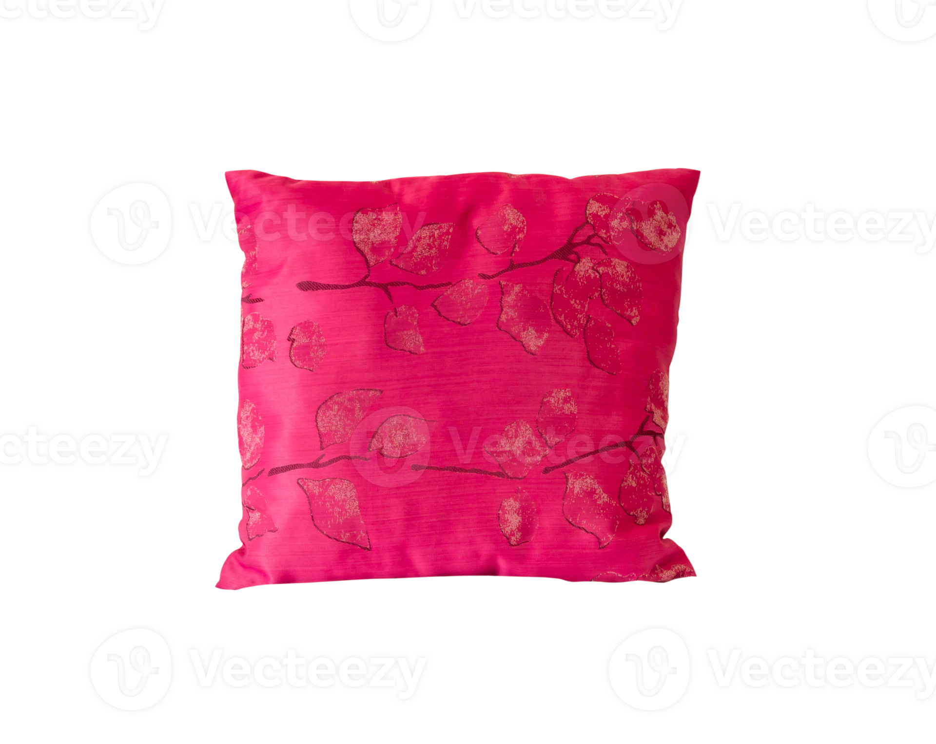 Small red pillow with beautiful pattern isolated with clipping path in